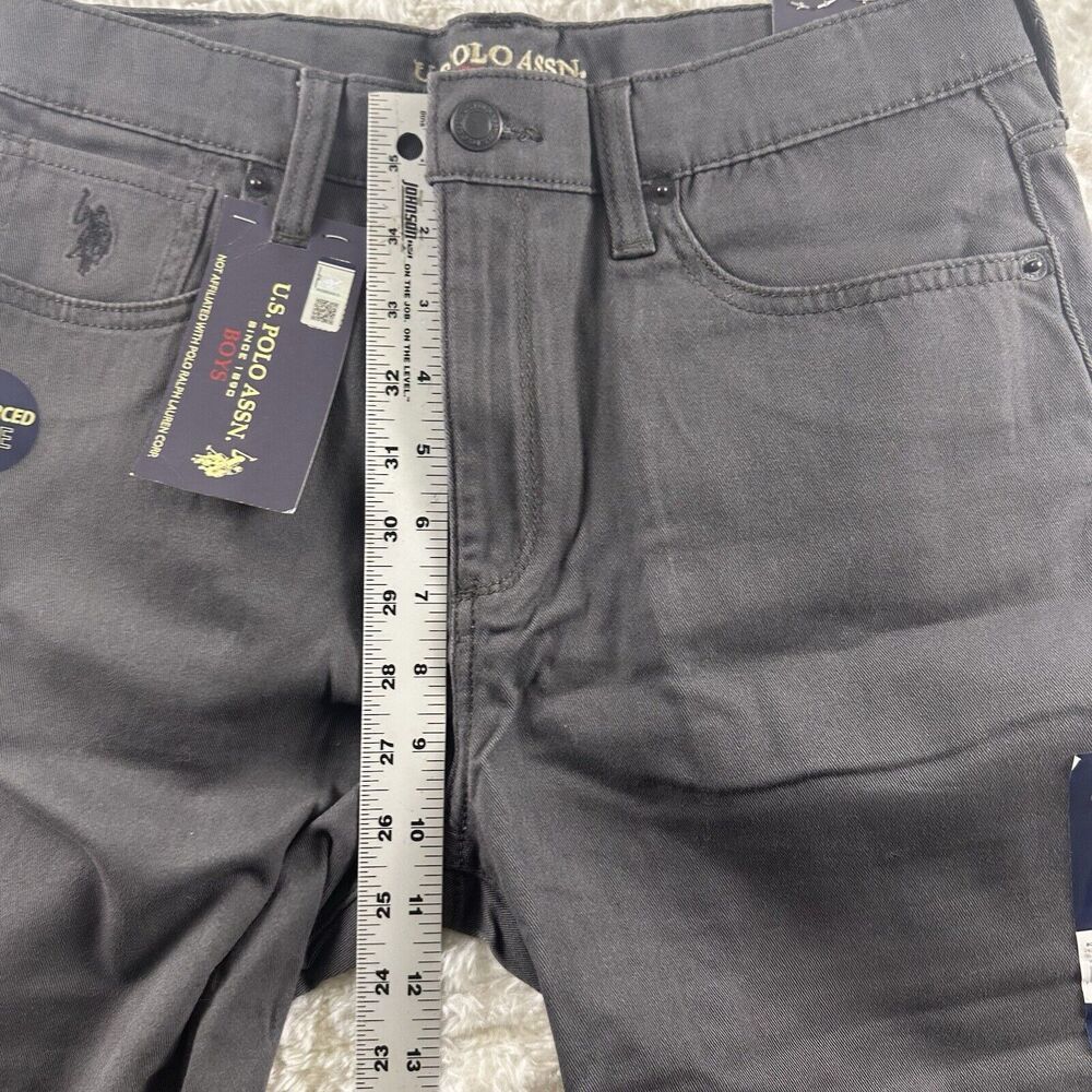 US POLO ASSN. Boys Size 18 Dark Gray 5 Pocket Jeans Brand New, Reinforced Knee - Picture 12 of 16